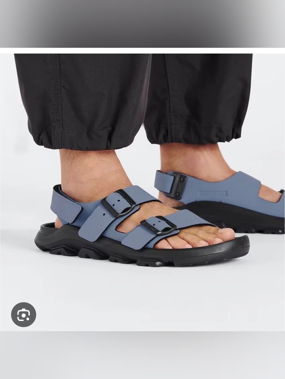 Birkenstock Men's Slate Blue Adjustable Strapped Sandals Size 43, Like New.